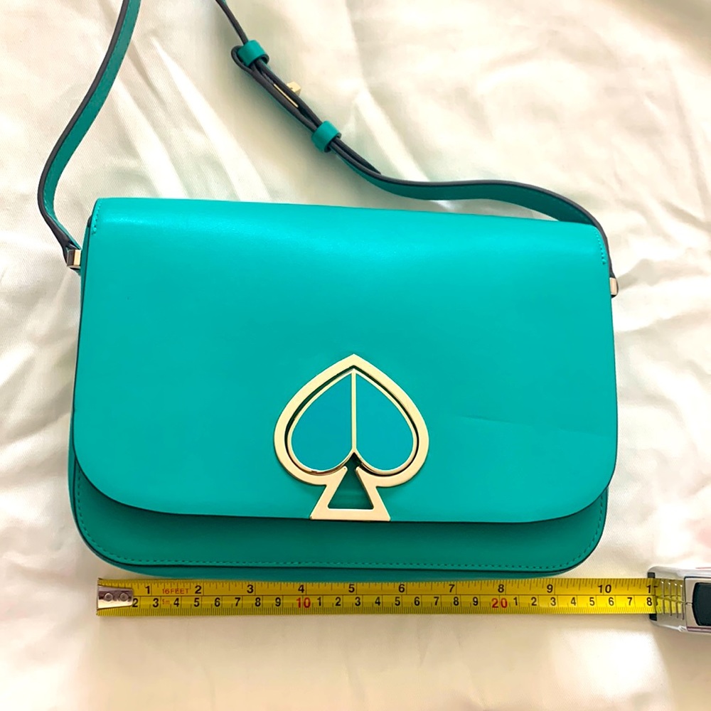 💯Auth Kate Spade aqua/ teal Nicola Twist lock crossbody - excellent cond…